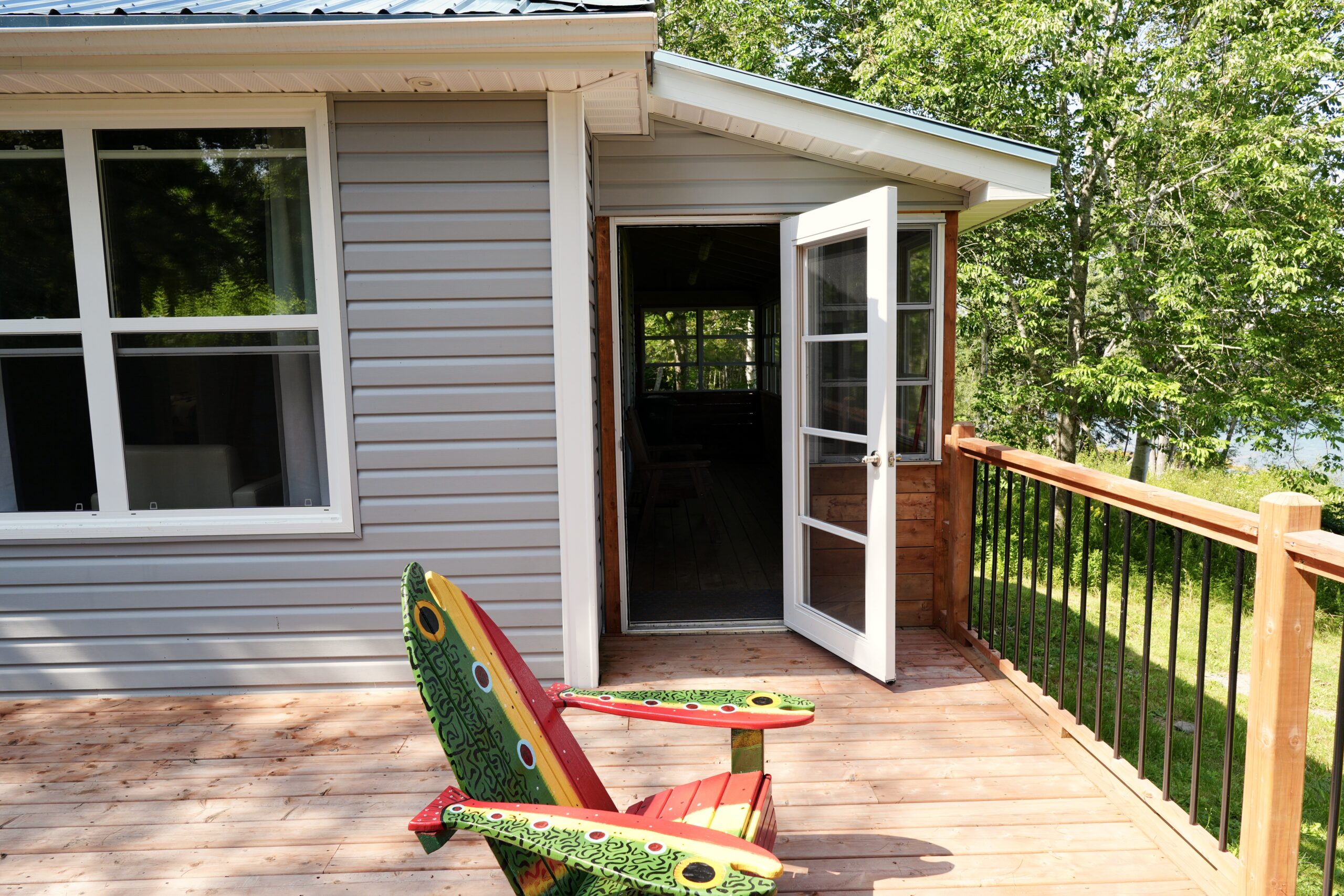 Deck and Doorway to Screened-in Porch - Mussel Cove Cottage